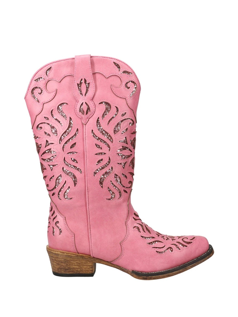 Roper Riley Glitz Glitter Inlay Snip Toe Cowboy Boots NWT